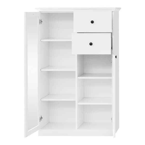 BrandsonBaxter Vitrineskab 81 x 129 cm 2 låger, 2 skuffer hvid.