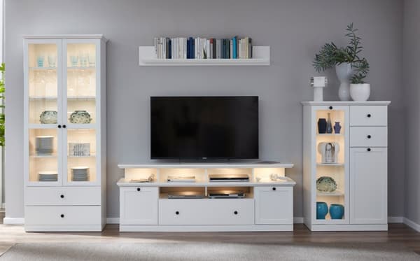 BrandsonBaxter Vitrineskab 81 x 129 cm 2 låger, 2 skuffer hvid.