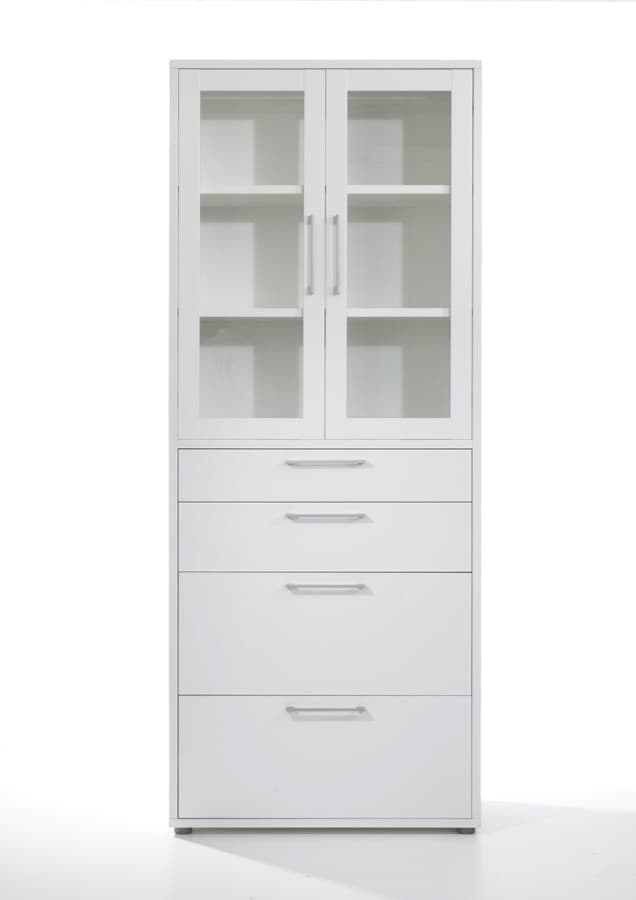 Prisme dokumentförvaring 2 dörrar, 4 lådor vit.