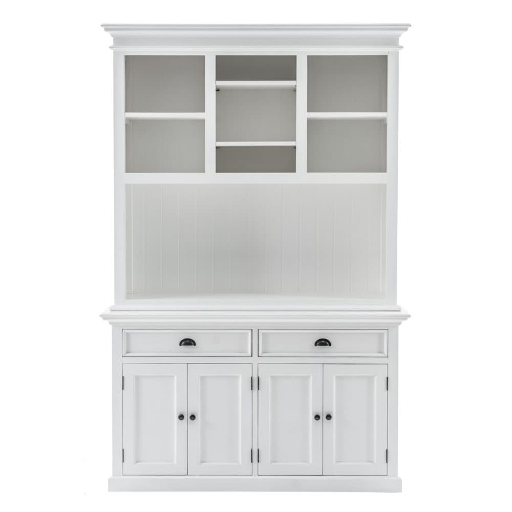 Halifax bokhylla med 4 hyllor, 4 dörrar, 2 lådor vit.