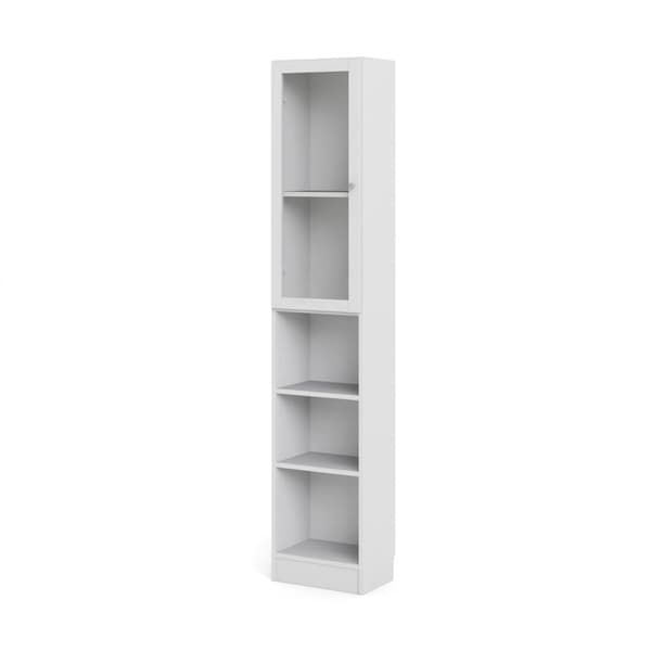 Base reol 1 glassdør og 2 hyller hvit.