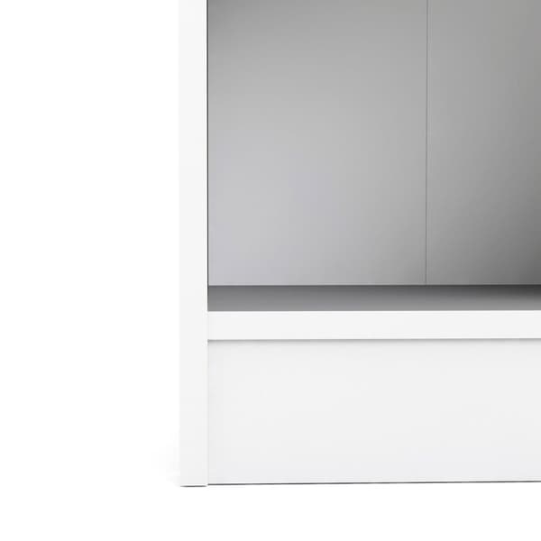 Base reol 1 glassdør og 2 hyller hvit, eik struktur dekor.
