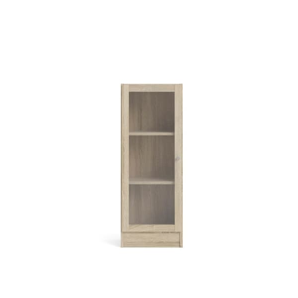 Base reol 1 glassdør eik struktur dekor.