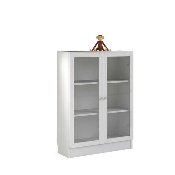 Base reol 2 glassdører hvit.