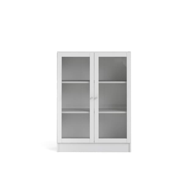 Base reol 2 glassdører hvit.