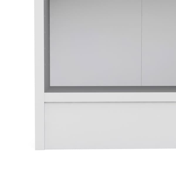 Base reol 2 glassdører og 2 hyller hvit, eik struktur dekor.