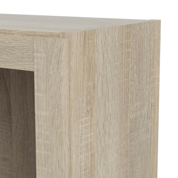 Base reol 2 glassdører og 2 hyller eik struktur dekor.