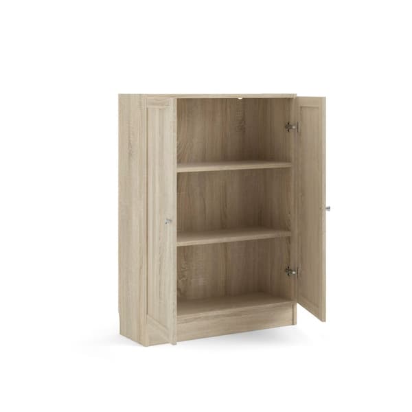 Base reol 2 dører eik struktur dekor.