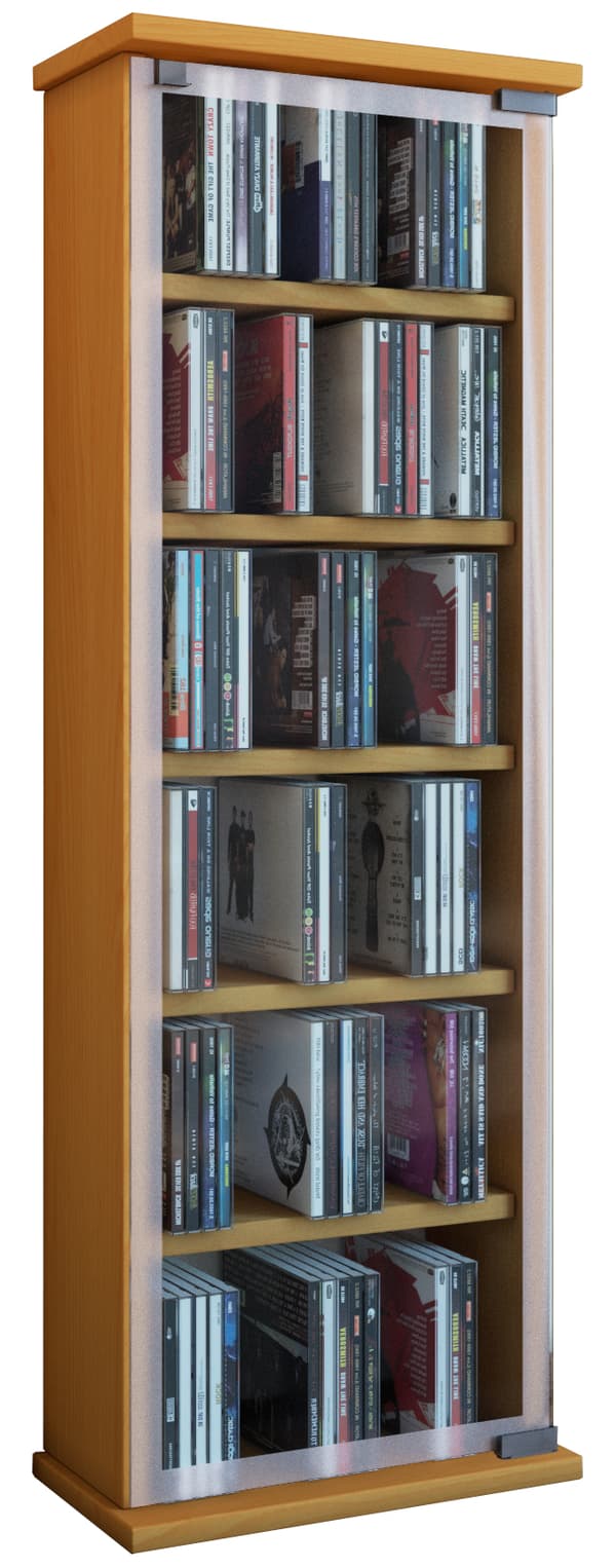Classic hylle , CD-stativ, 6 hyller bøk dekor.