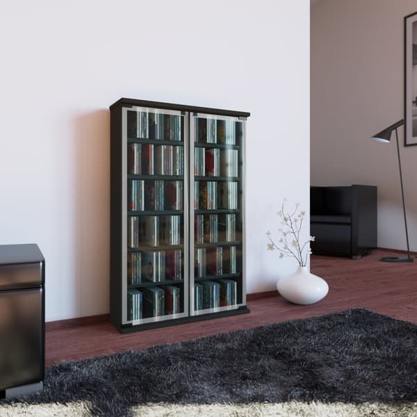 Galerie hylle , CD-stativ, 12 rom svart.