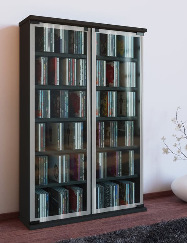Galerie hylle , CD-stativ, 12 rom svart.