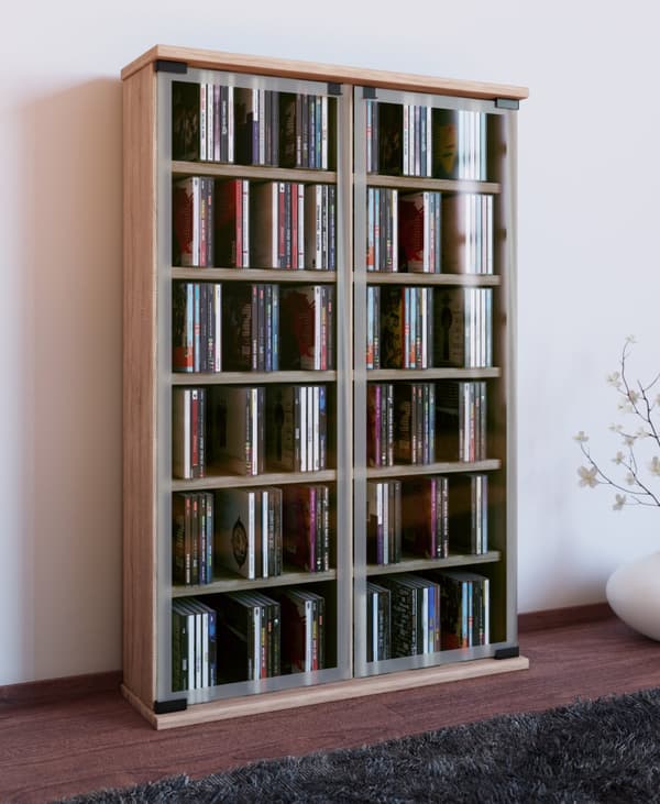 Galerie hylle , CD-stativ, 12 rom Sonoma eik dekor.