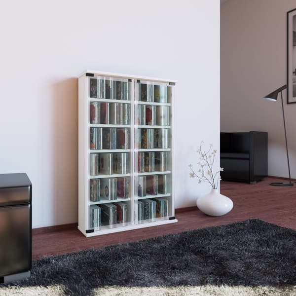 Galerie hylle , CD-stativ, 12 rom hvit.