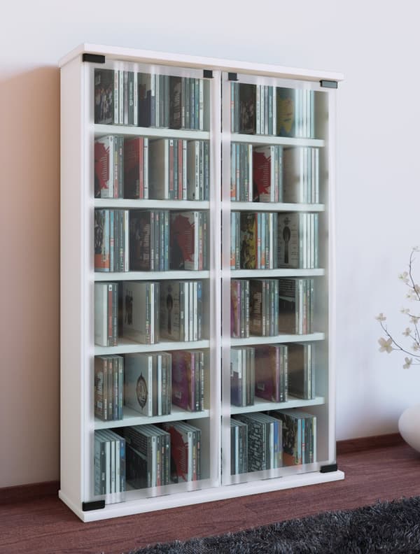 Galerie hylle , CD-stativ, 12 rom hvit.