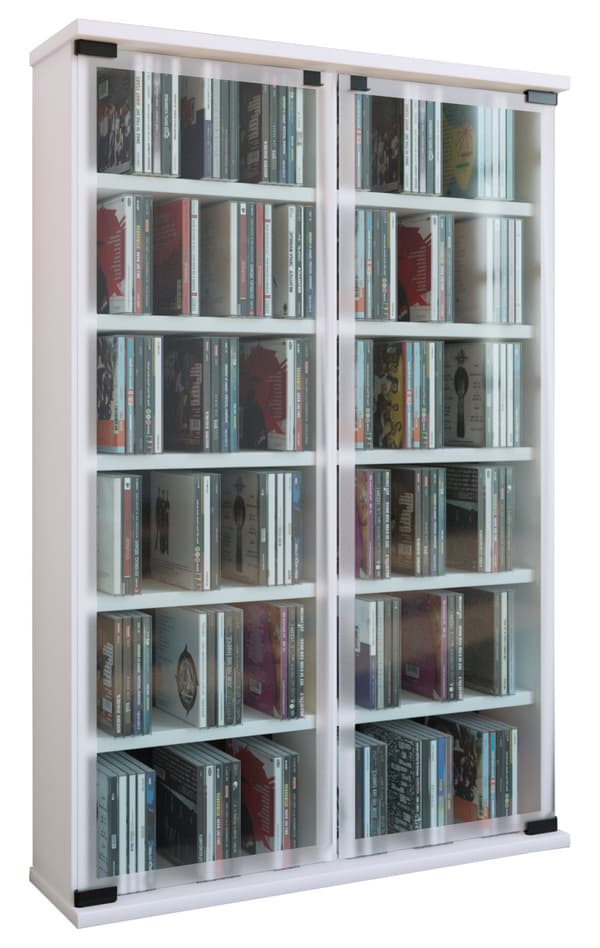 Galerie hylle , CD-stativ, 12 rom hvit.