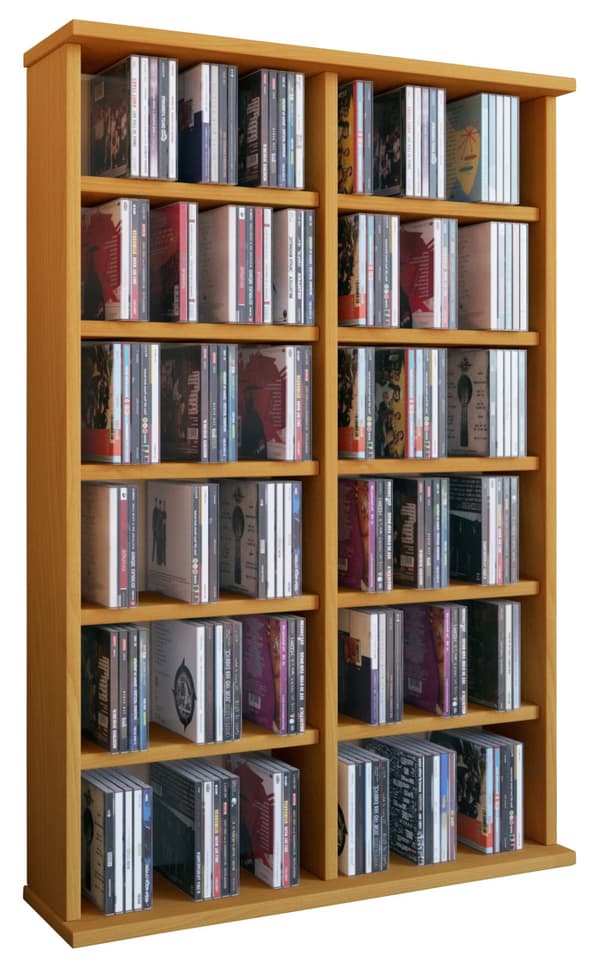Ronul hylle CD-stativ 12 rom bøk dekor.