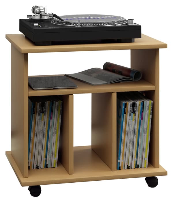 Retal hylle retro til LP-plater 4 hyller bøk dekor.