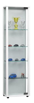 Miniatyrbilde 1 av 2: Edana Mini vitrineskap 1 glassdør, glassmontre med 4 hyller hvit.