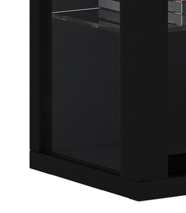 Vitrosa Mini vitrineskap vegghengt med 2 glassdører og 8 glasshyller svart.