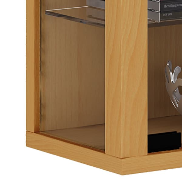Vitrosa Mini vitrineskap vegghengt med 2 glassdører og 8 glasshyller bøk dekor.