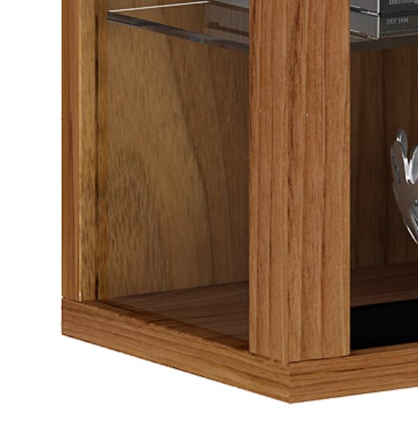 Vitrosa Mini vitrineskap vegghengt med 2 glassdører og 8 glasshyller valnøtt dekor.