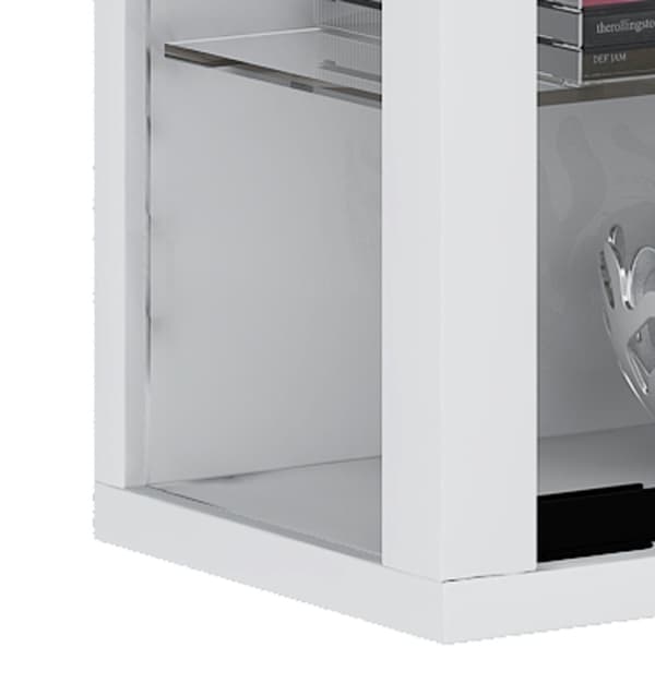 Vitrosa Mini vitrineskap vegghengt med 2 glassdører og lys hvit.