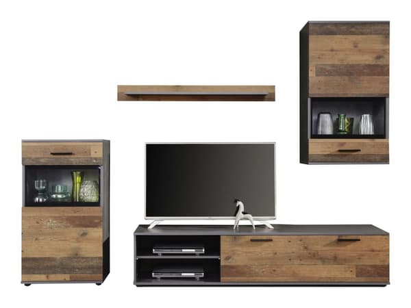 Mala hylle oppstilling A, matera dekor, Old Wood dekor.