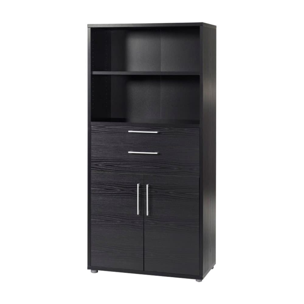 Prisme dokumentförvaring 1 hylla, 2 lådor, 2 dörrar svart aska dekor.