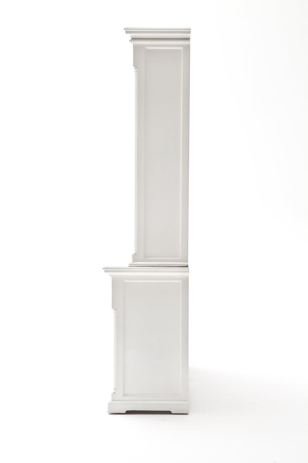 Provence vitrinskåp med 2 lådor och 4 dörrar vit.