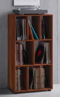Miniatyrbilde 2 av 3: Schaltino hylle retro til LP-plater 8 rom valnøtt dekor.
