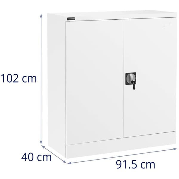 Fromm Starck Låsbart kontorsskåp - 102 cm - 2 hyllor - Vit