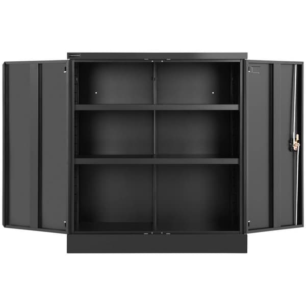 Fromm Starck Låsbart kontorsskåp - 102 cm - 2 hyllor - Mörkgrå