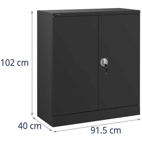 Fromm Starck Låsbart kontorsskåp - 102 cm - 2 hyllor - Mörkgrå