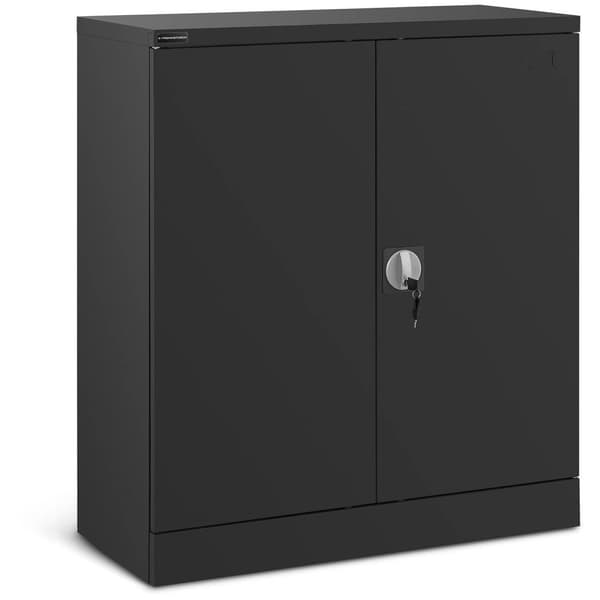 Fromm Starck Låsbart kontorsskåp - 102 cm - 2 hyllor - Mörkgrå