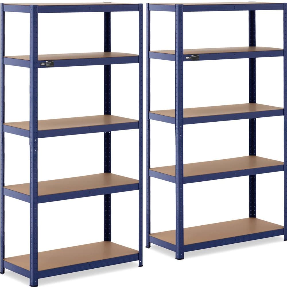 MSW Lagerhylla - 90 x 40 x 180 cm - för 5 x 175 kg - blå - 2 st