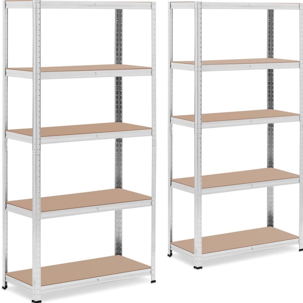 MSW Lagerhylla - 90 x 40 x 180 cm - för 5 x 175 kg - grå - 2 st