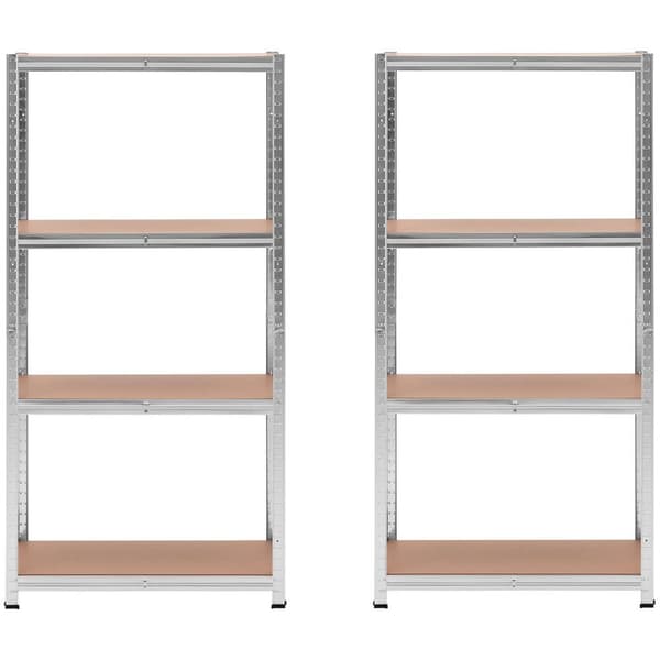 MSW Lagerhylla - 80 x 40 x 160 cm - för 4 x 80 kg - grå - 2 st