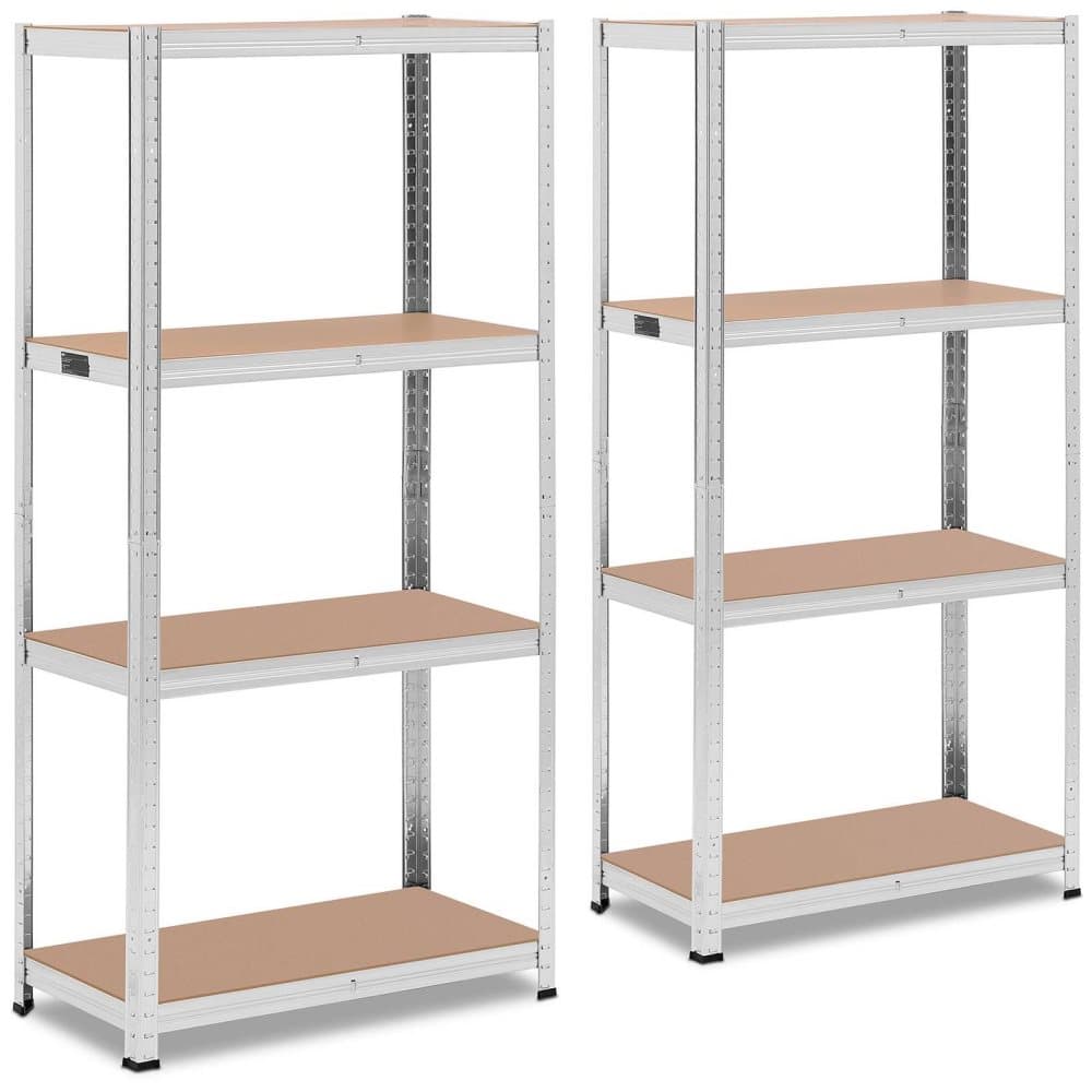 MSW Lagerhylla - 80 x 40 x 160 cm - för 4 x 80 kg - grå - 2 st