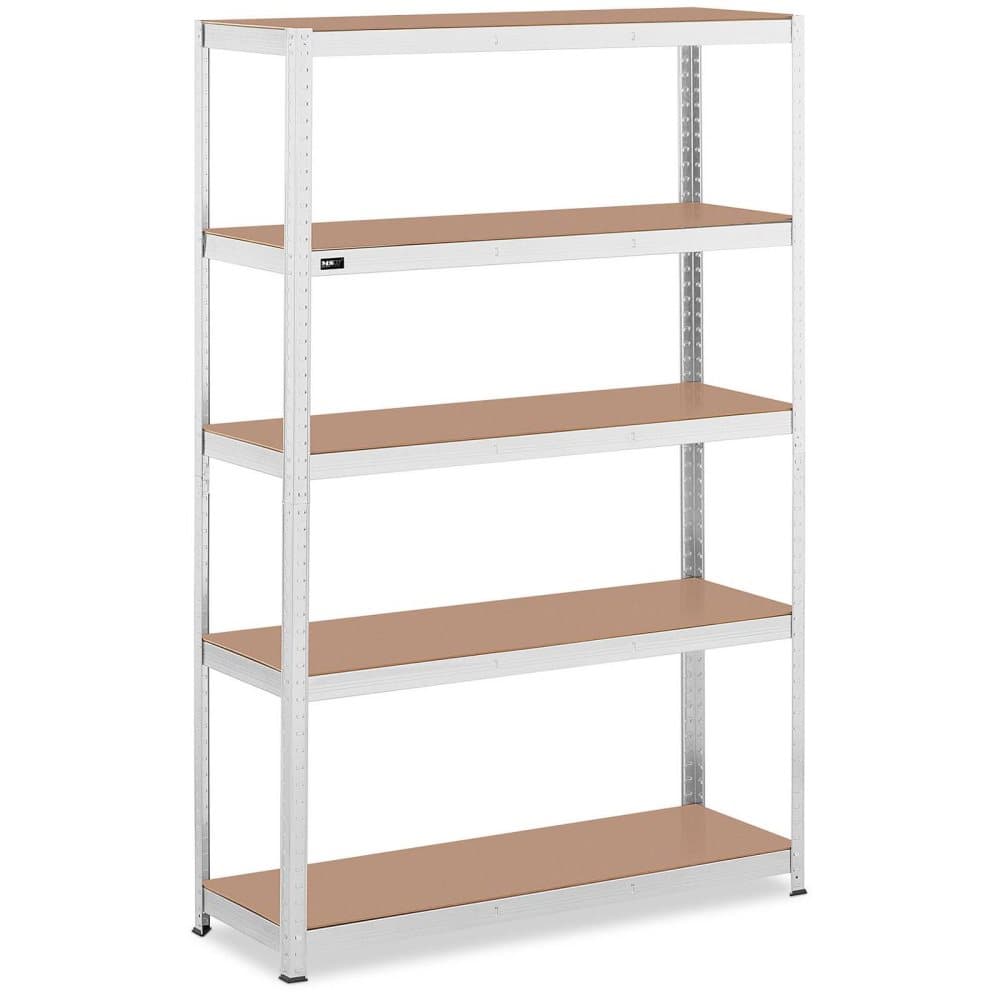 MSW Lagerhylla - 120 x 40 x 180 cm - för 5 x 150 kg - grå