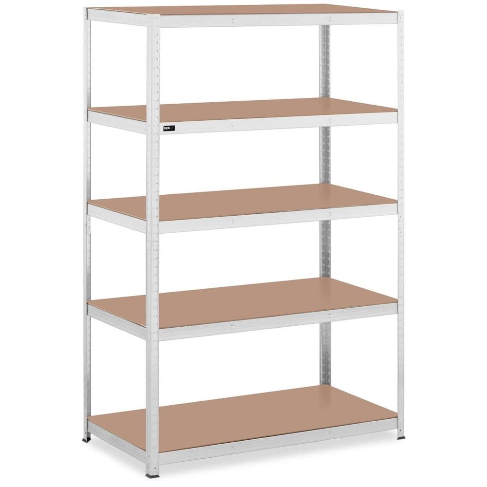 MSW Lagerhylla - 120 x 60 x 180 cm - för 5 x 150 kg - grå