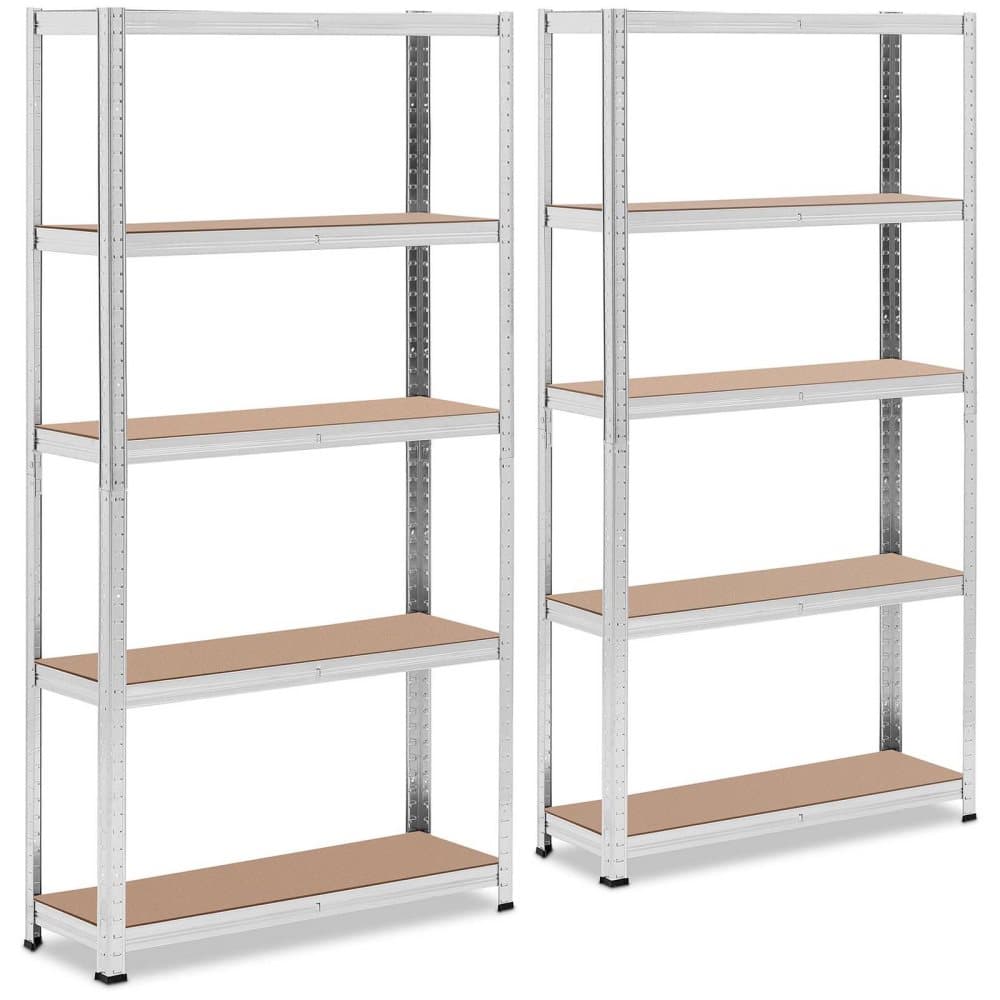 MSW Lagerhylla - 90 x 30 x 180 cm - för 5 x 175 kg - grå - 2 st