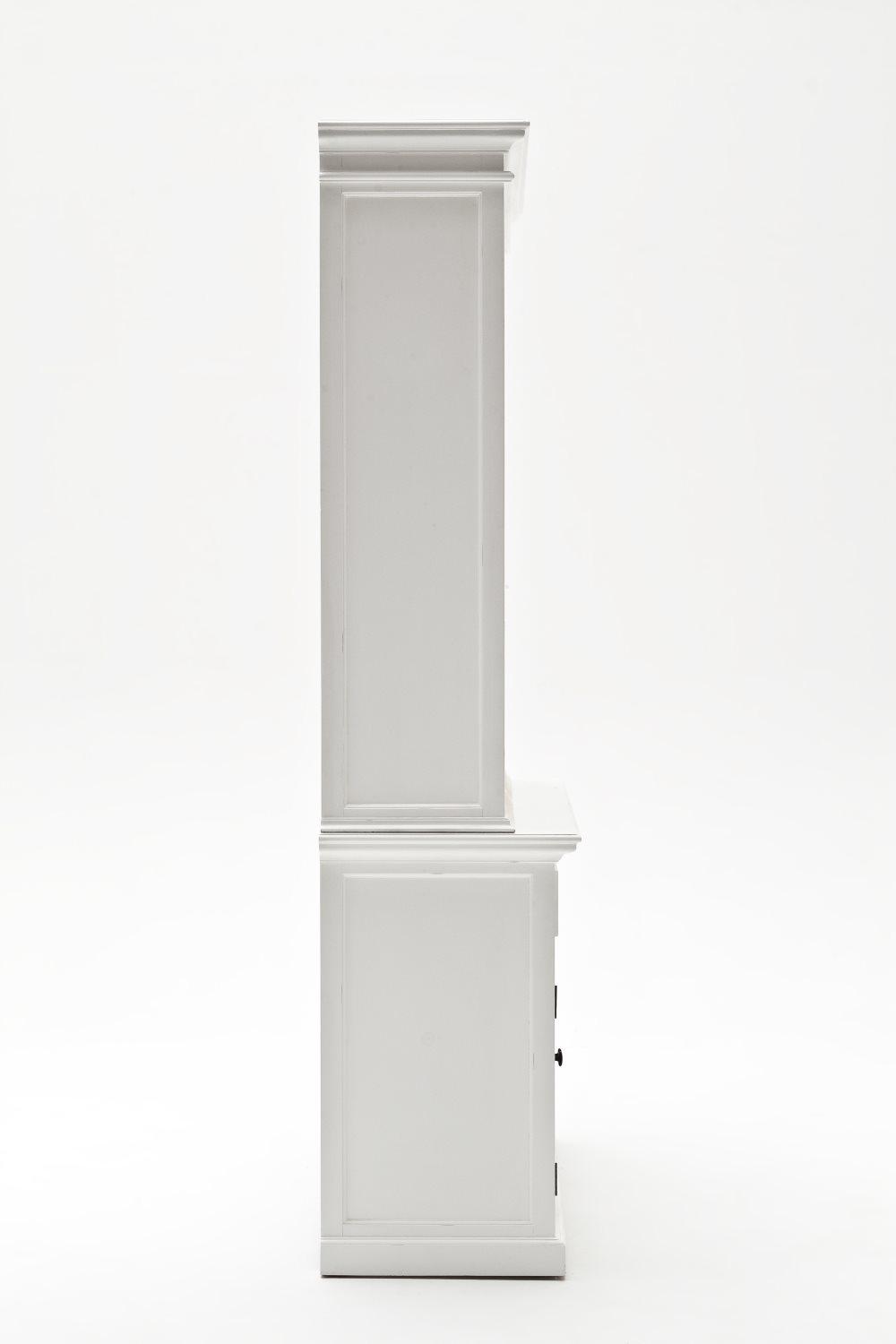 Halifax vitrinskåp med hyllor, 2 lådor och 4 dörrar vit.