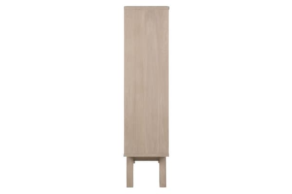 Align vitrineskab højde 145 cm, 1 glaslåge, 2 skuffer, eg.