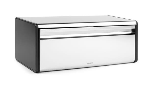 Brabantia Fall Front Bread Bin Square Front Brilliant Steel