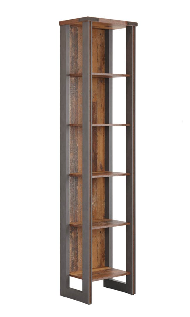 Prime A bokhylla kontor 5 hyllor, Old Wood dekor.