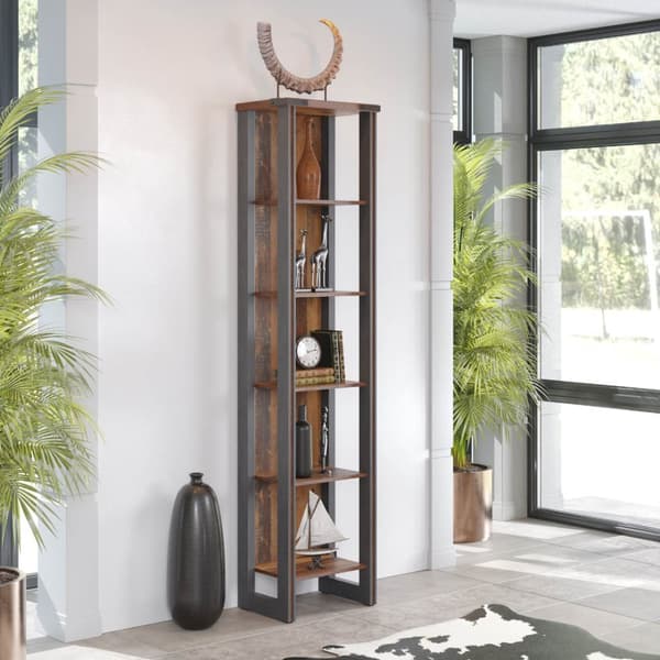 Prime A kontorreol 5 hyller, Old Wood dekor.