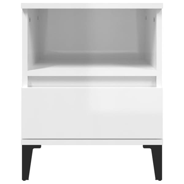 vidaXL sengeborde 2 stk. 40x35x50 cm hvid højglans