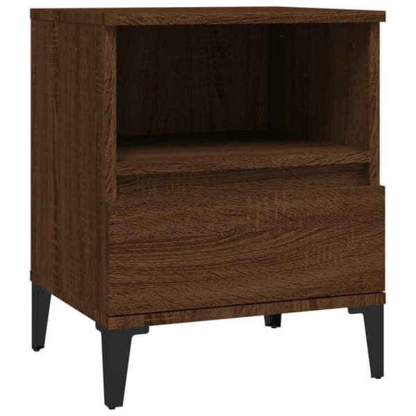 vidaXL sengeborde 2 stk. 40x35x50 cm brun egetræsfarve