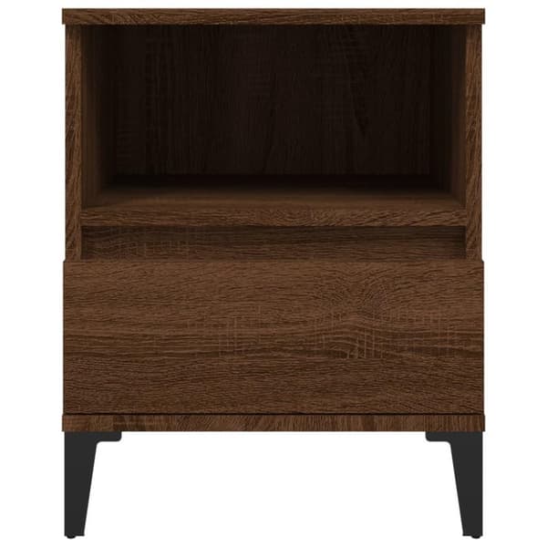 vidaXL sengeborde 2 stk. 40x35x50 cm brun egetræsfarve