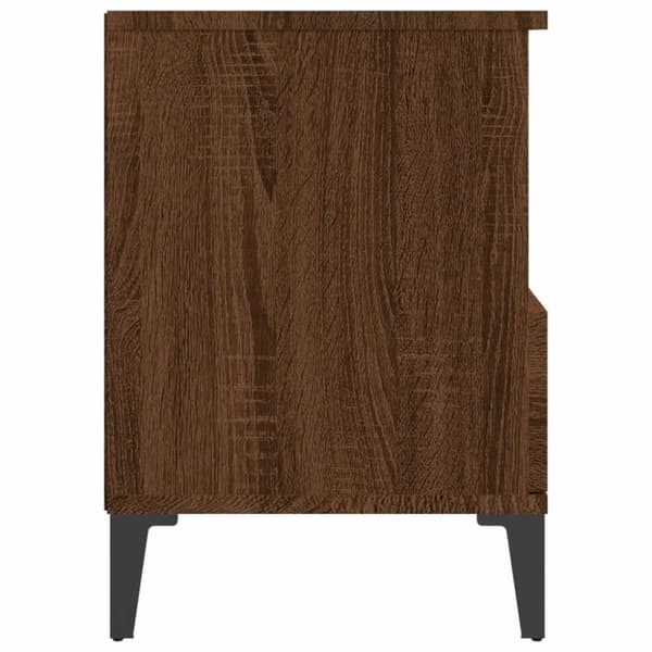 vidaXL sengeborde 2 stk. 40x35x50 cm brun egetræsfarve